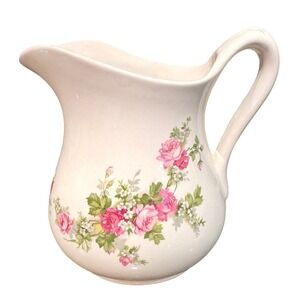 Vintage Royal Crownford Ironstone Pitcher Floral England Antique Ironstone Jug